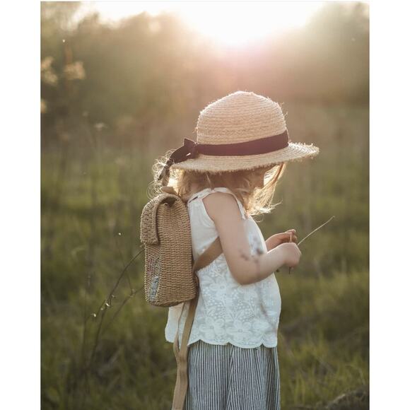 New Darling Little Cottage Shaped Woven Backpack - Picture 5 of 8